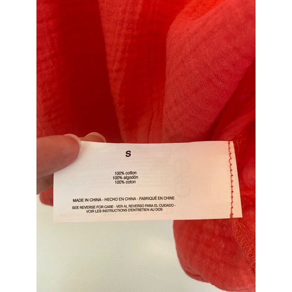 Nine West Women’s Coral Short-Sleeve Textured Gauzy Cotton Top Size S - Picture 5 of 5